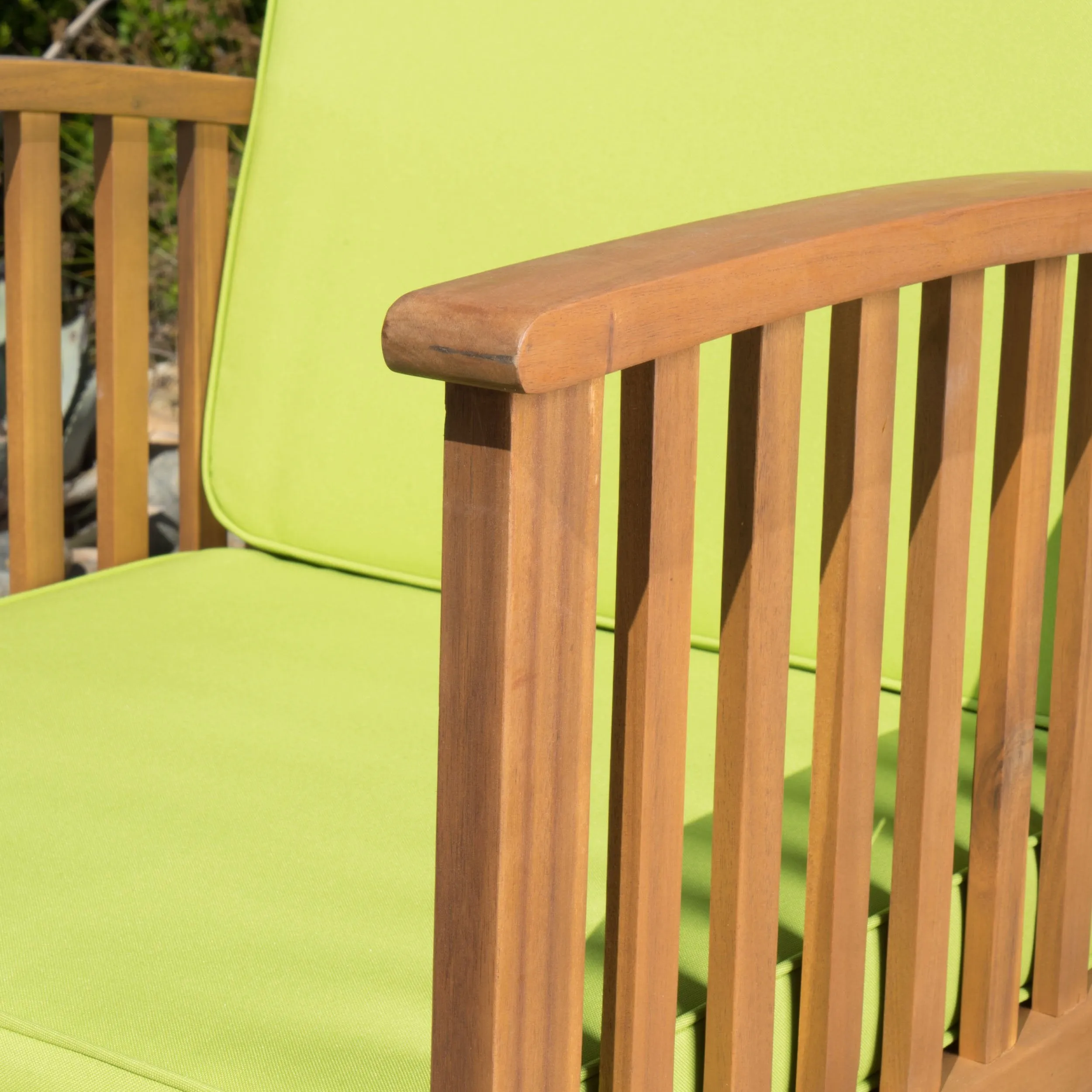 Outdoor Acacia Wood Sofa Set with Water Resistant Cushions - NH282203