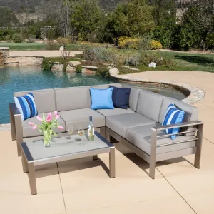 Outdoor Aluminum 4-piece Sofa Set with Cushions - NH176692 patio chairs, outdoor seating