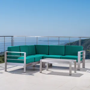 Outdoor Aluminum 5 Seater Sectional Sofa Set - NH867403 patio chairs, outdoor seating