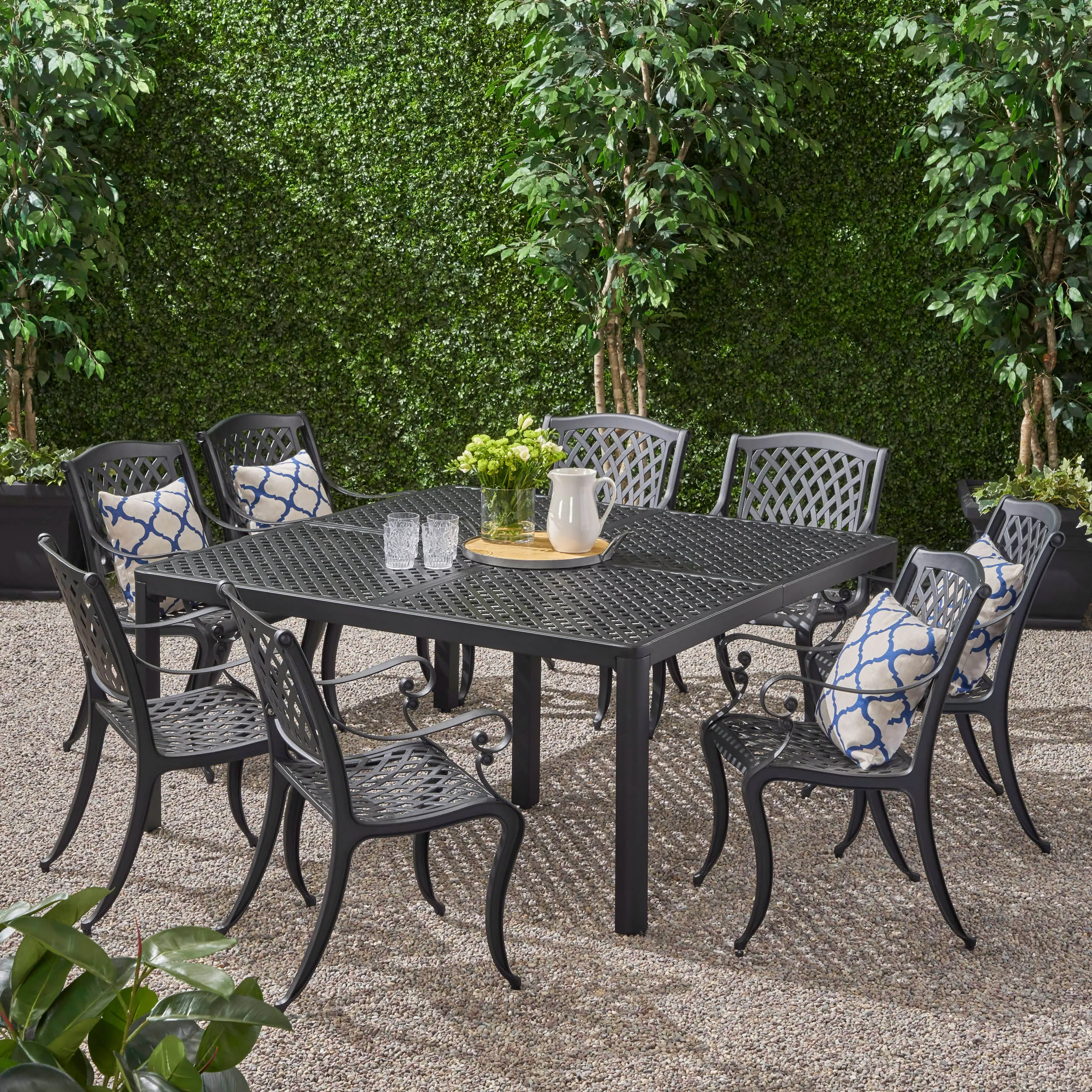 Outdoor Aluminum 8 Seater Dining Set - NH783903 patio chairs, outdoor seating
