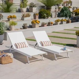 Outdoor Aluminum and Mesh Chaise Lounge - NH899403 patio chairs, outdoor seating