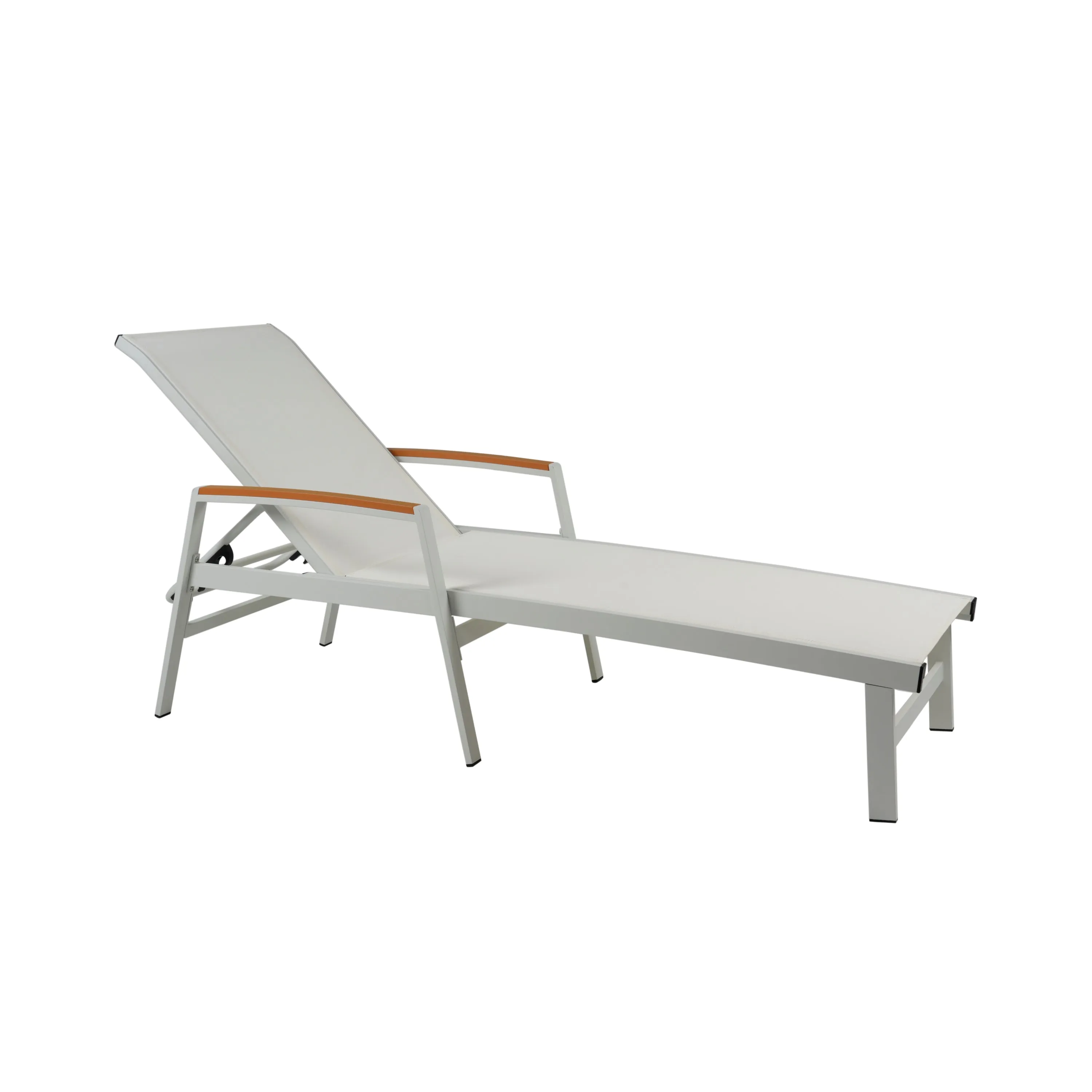 Outdoor Aluminum Chaise Lounge with Mesh Seating (Set of 2) - NH425313