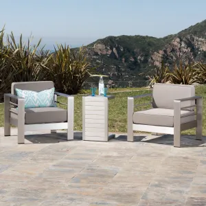 Outdoor Aluminum Club Chairs with Side Table - NH674003 patio chairs, outdoor seating