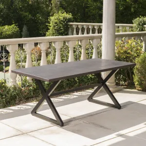 Outdoor Aluminum Dining Table with Black Steel Frame - NH584203 patio chairs, outdoor seating