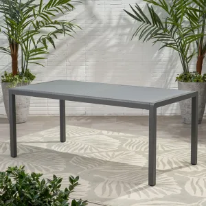Outdoor Aluminum Dining Table with Tempered Glass Table Top - NH439013 patio chairs, outdoor seating