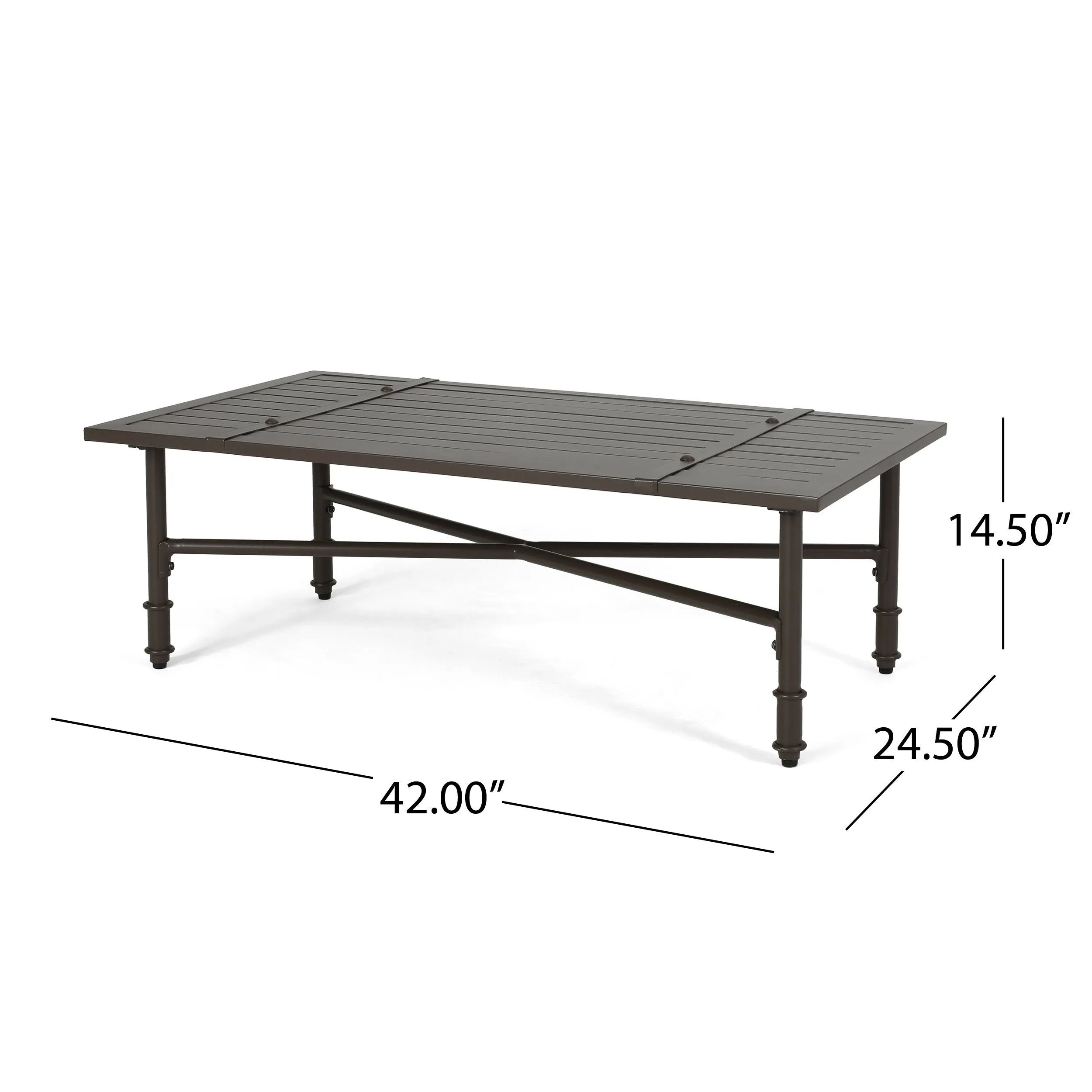 Outdoor Aluminum Loveseat and Coffee Table with Cushions - NH280903