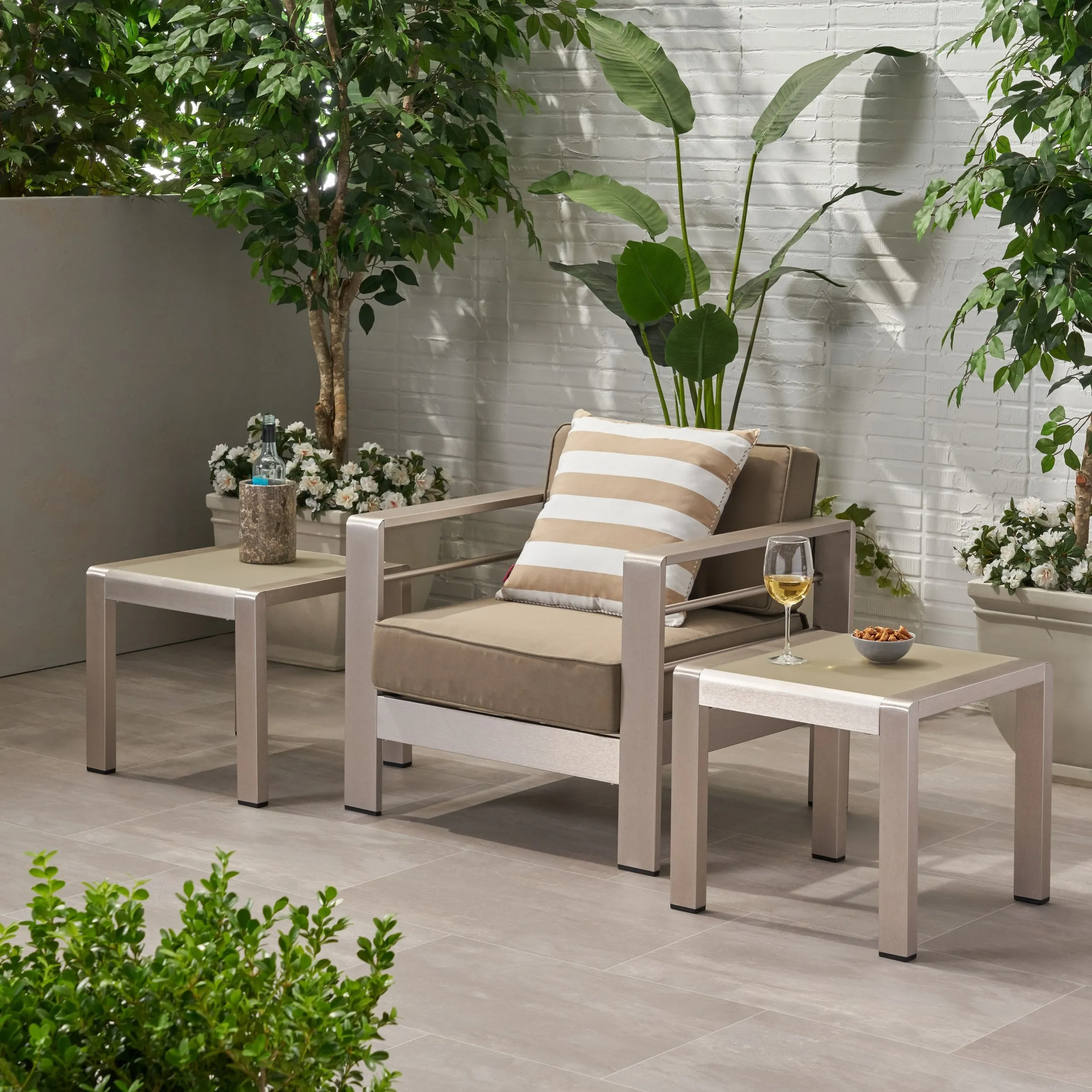 Outdoor Aluminum Side Table (Set of 2) - NH501903 patio chairs, outdoor seating