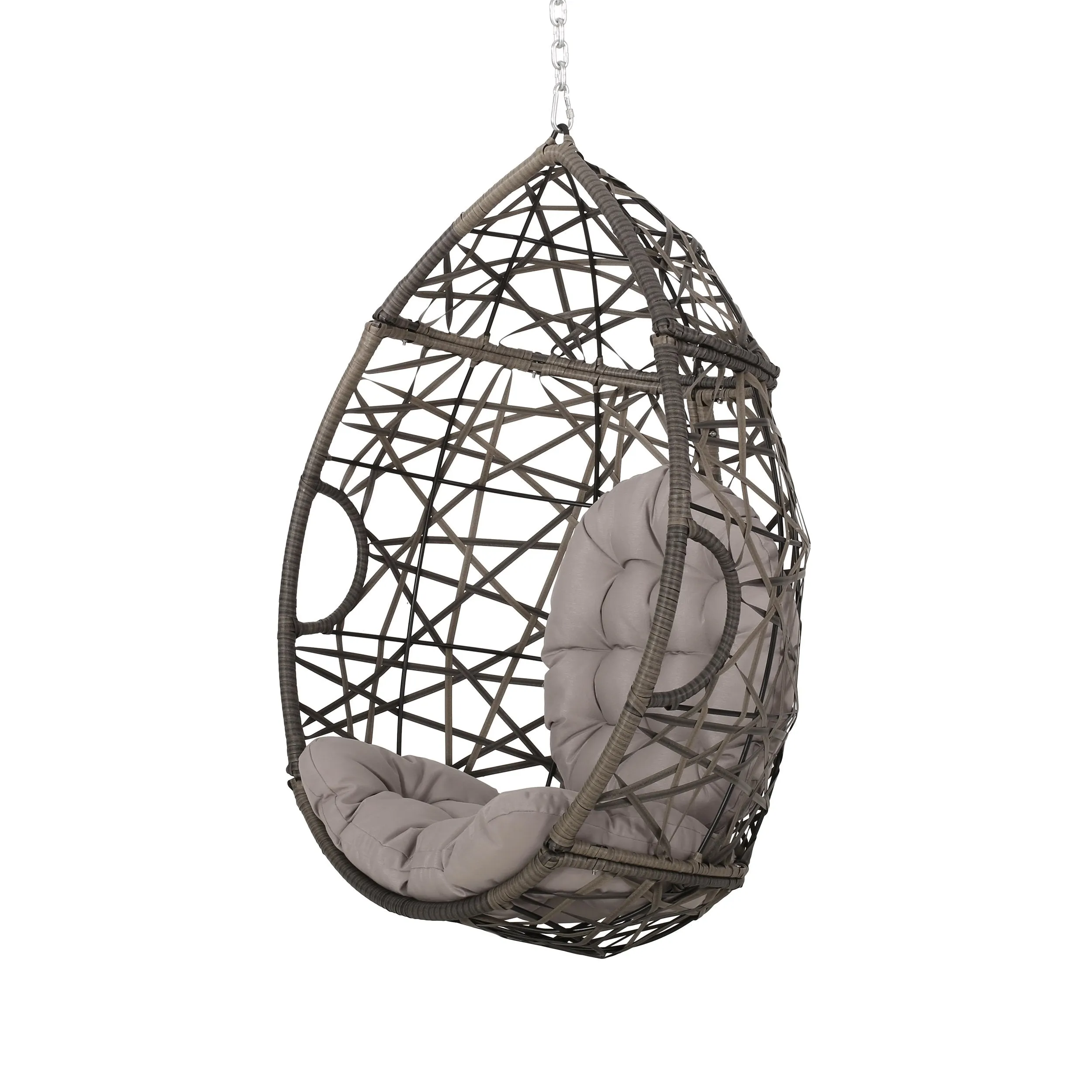 Outdoor and Indoor Wicker Hanging Chair with 8 Foot Chain (NO STAND) - NH584313 patio chairs, outdoor seating