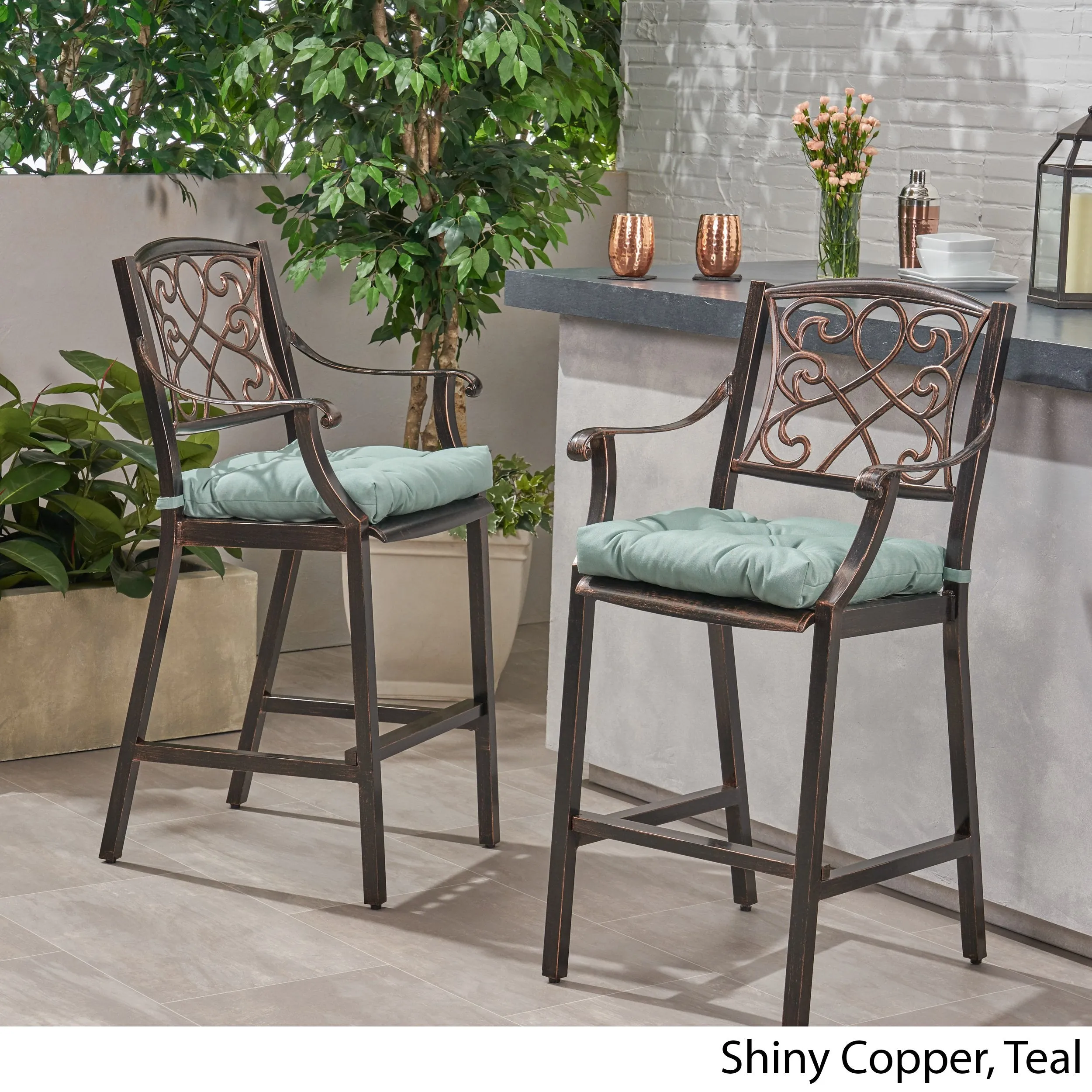 Outdoor Barstool with Cushion (Set of 2) - NH121013