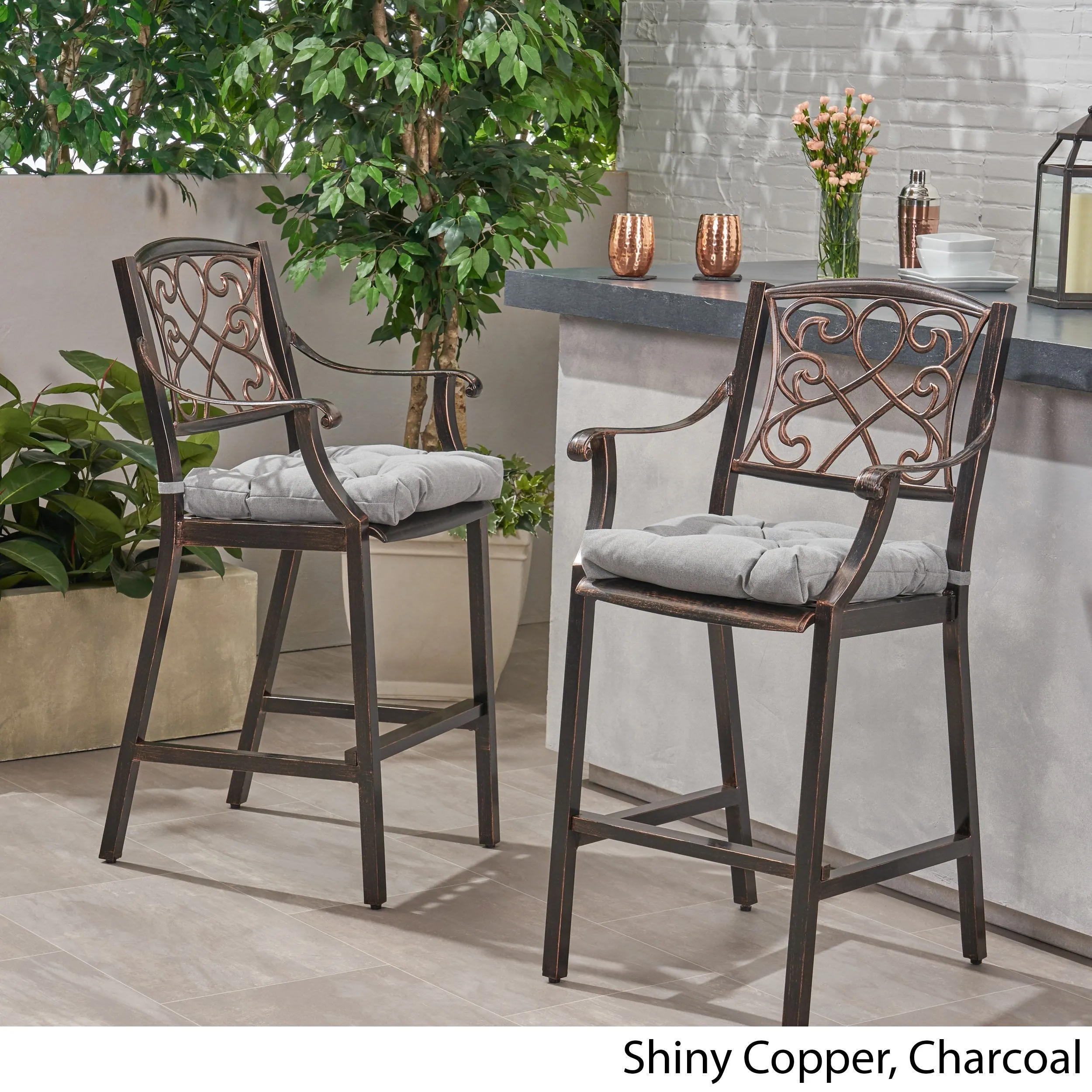 Outdoor Barstool with Cushion (Set of 2) - NH121013