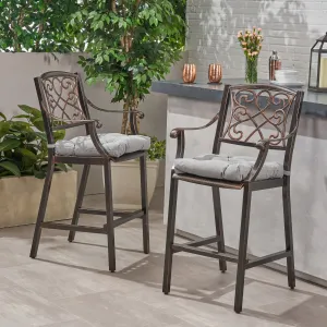 Outdoor Barstool with Cushion (Set of 2) - NH121013 patio chairs, outdoor seating