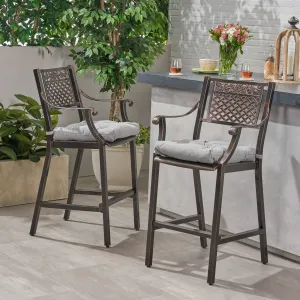 Outdoor Barstool with Cushion (Set of 2) - NH131013 patio chairs, outdoor seating