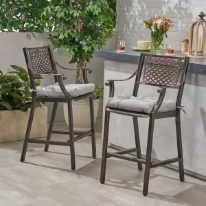 Outdoor Barstool with Cushion (Set of 2) - NH571013 patio chairs, outdoor seating