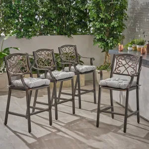 Outdoor Barstool with Cushion (Set of 4) - NH071013 patio chairs, outdoor seating