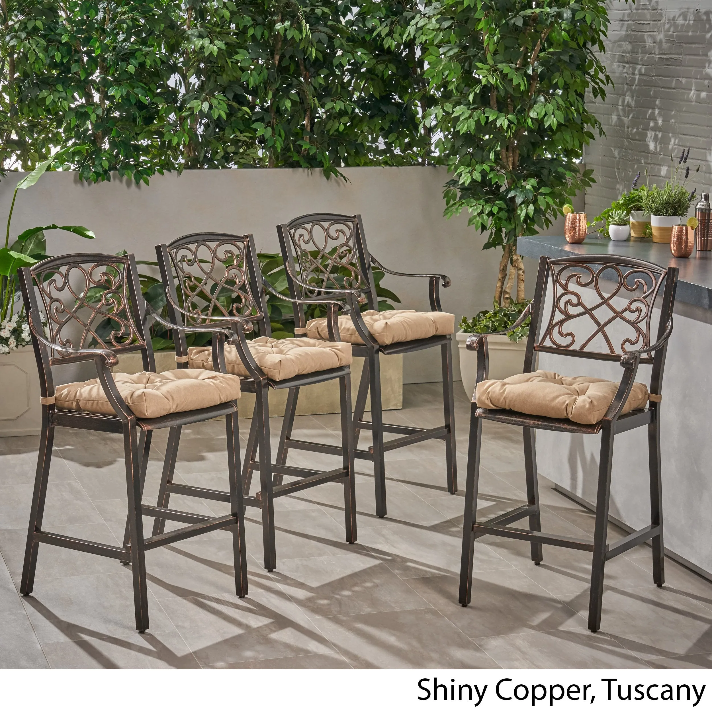 Outdoor Barstool with Cushion (Set of 4) - NH621013