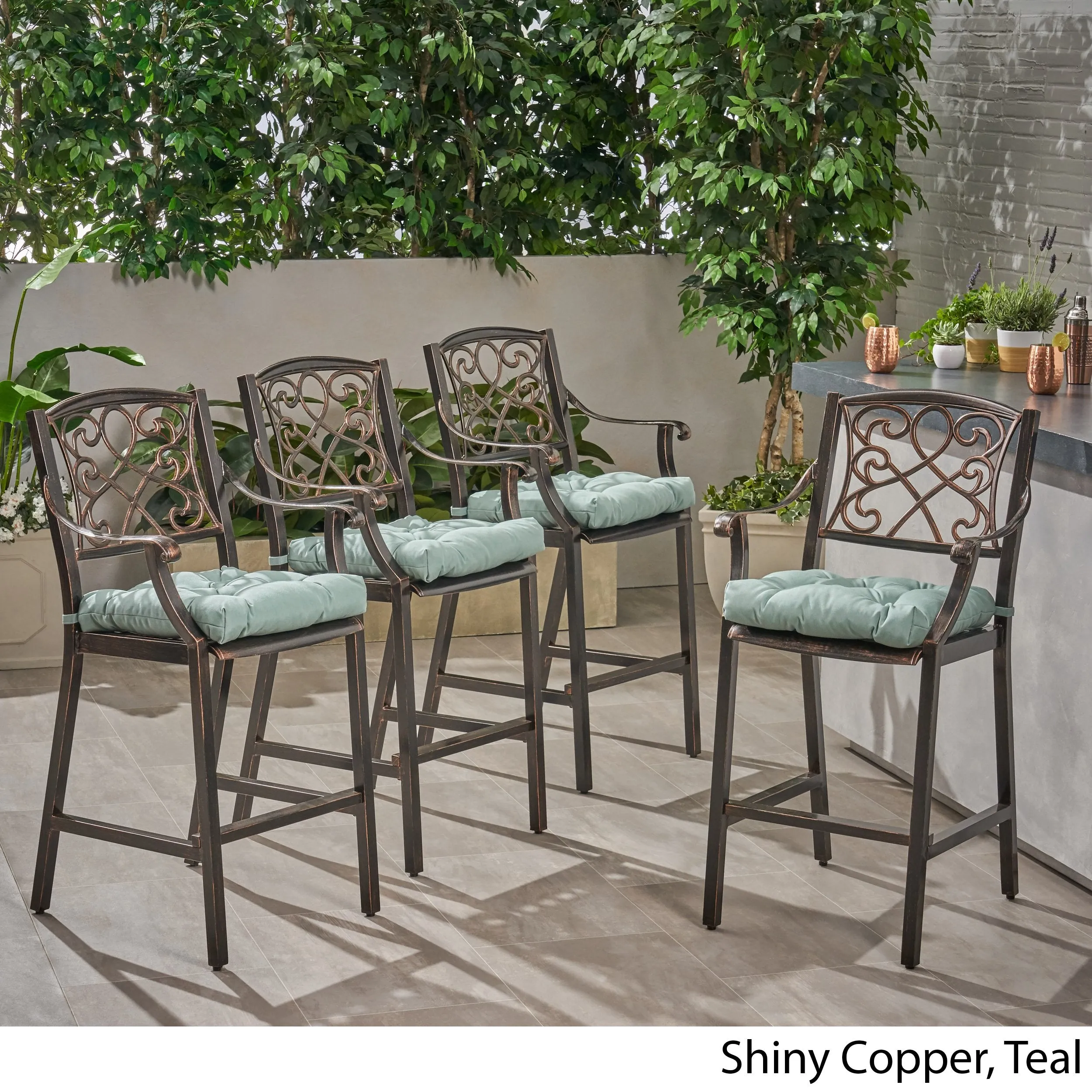 Outdoor Barstool with Cushion (Set of 4) - NH621013