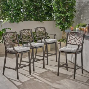 Outdoor Barstool with Cushion (Set of 4) - NH621013 patio chairs, outdoor seating