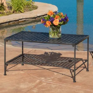 Outdoor Black Iron Coffee Table - NH647692 patio chairs, outdoor seating