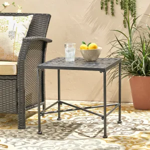 Outdoor Black Iron Side Table - NH547692 patio chairs, outdoor seating