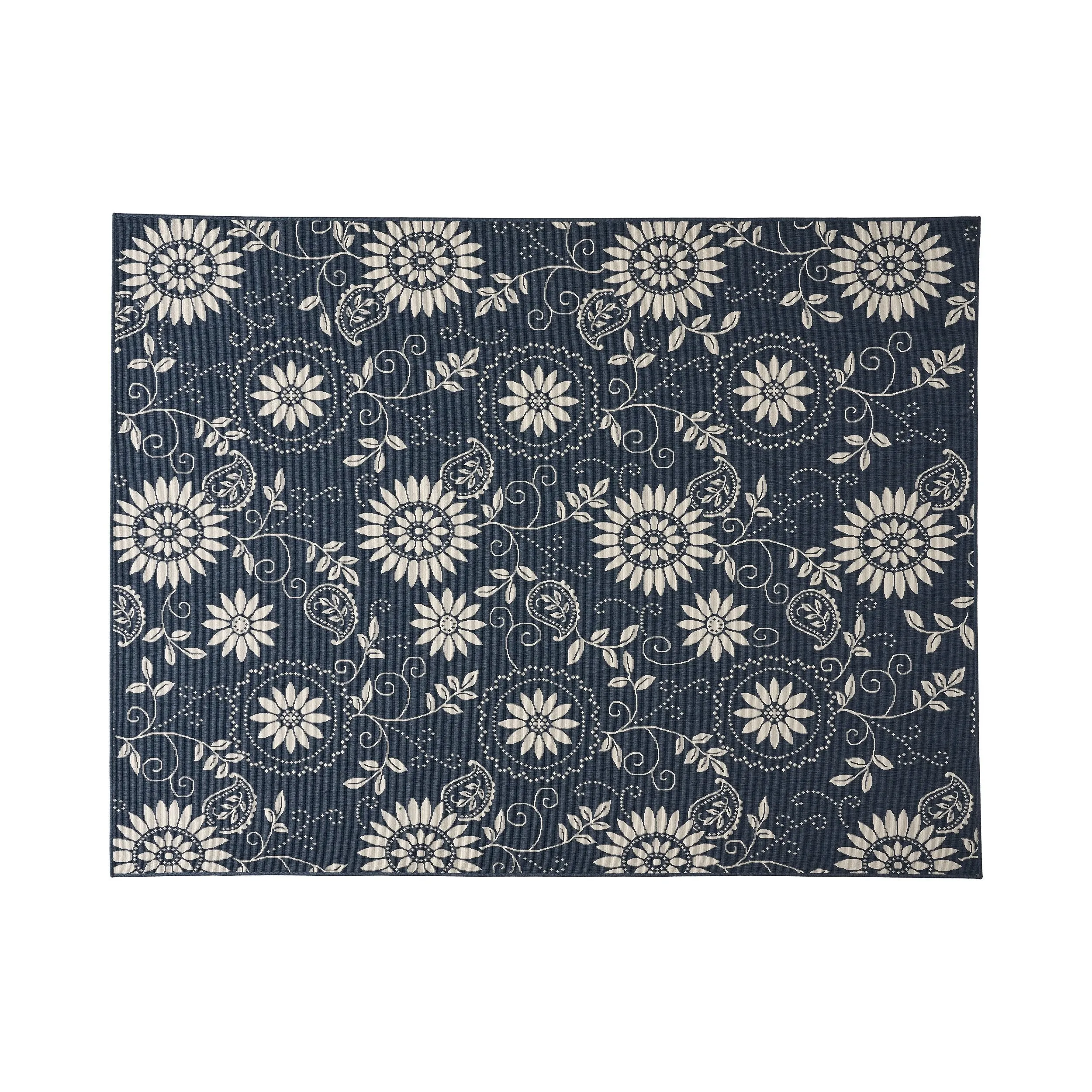 Outdoor Botanical Area Rug, Blue and Ivory - NH175803 patio chairs, outdoor seating