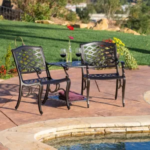 Outdoor Cast Aluminum 2-Seater Set - NH680932 patio chairs, outdoor seating