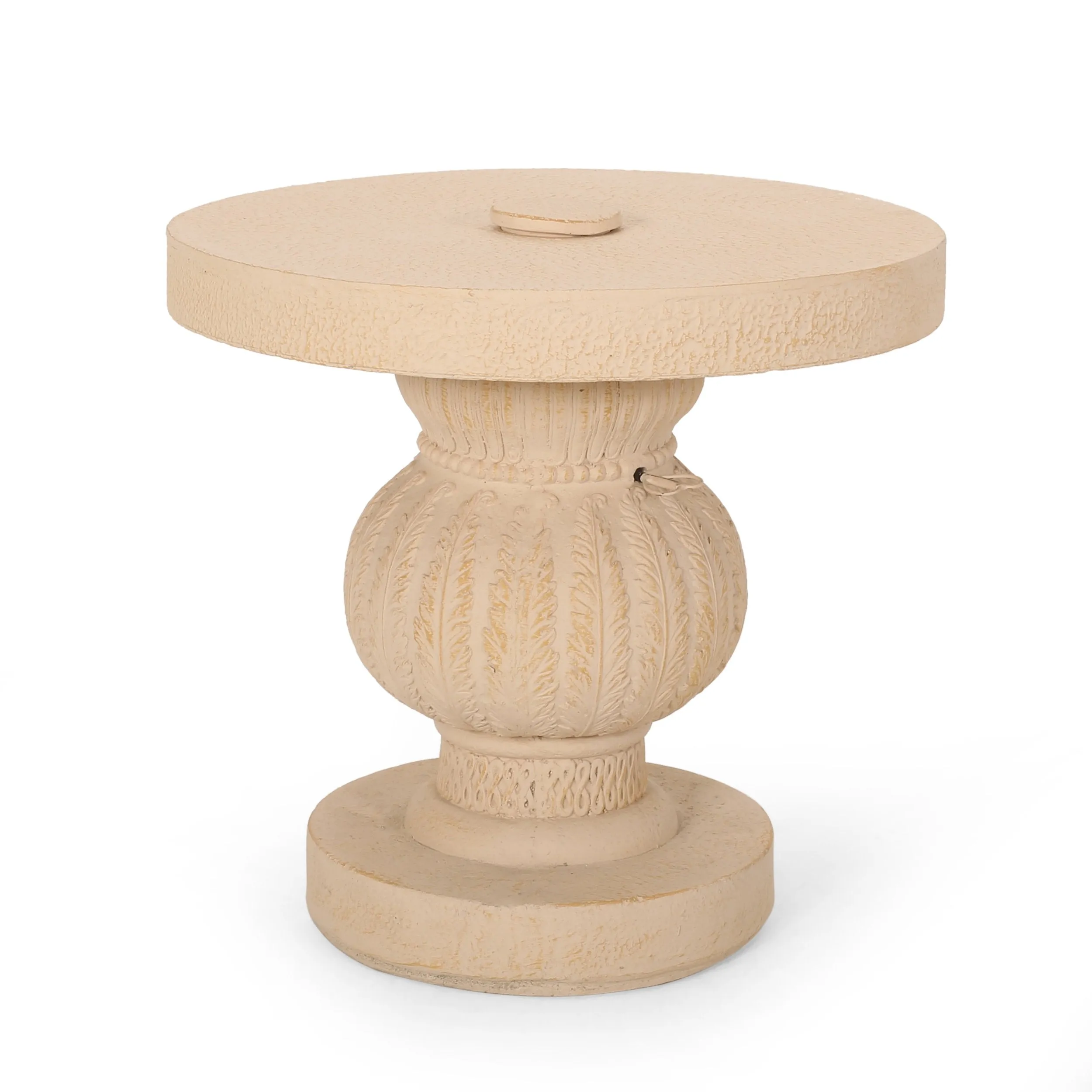 Outdoor Cast Stone Umbrella Holder Side Table - NH156313 patio chairs, outdoor seating