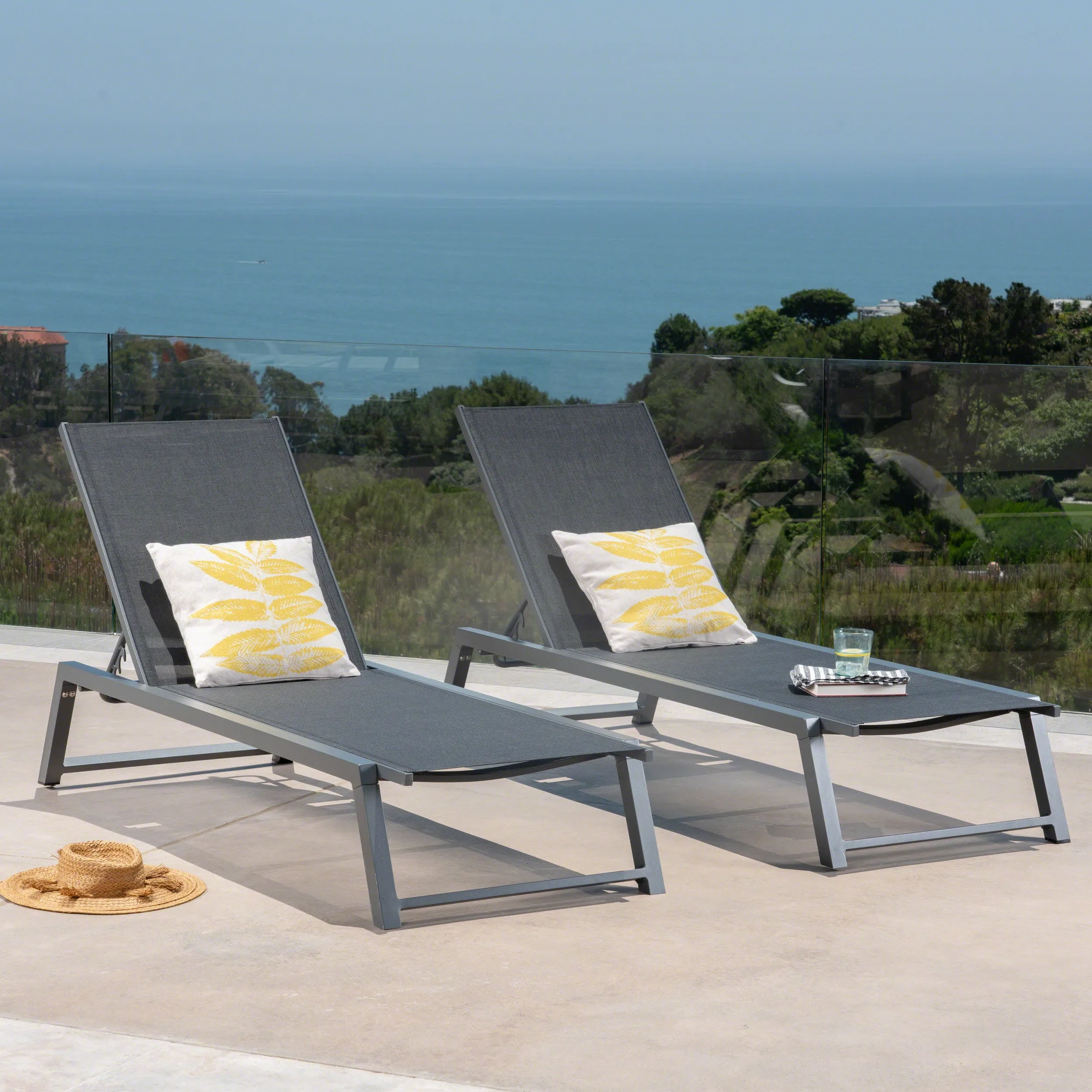 Outdoor Chaise Lounge with Finished Aluminum Frame - NH163303