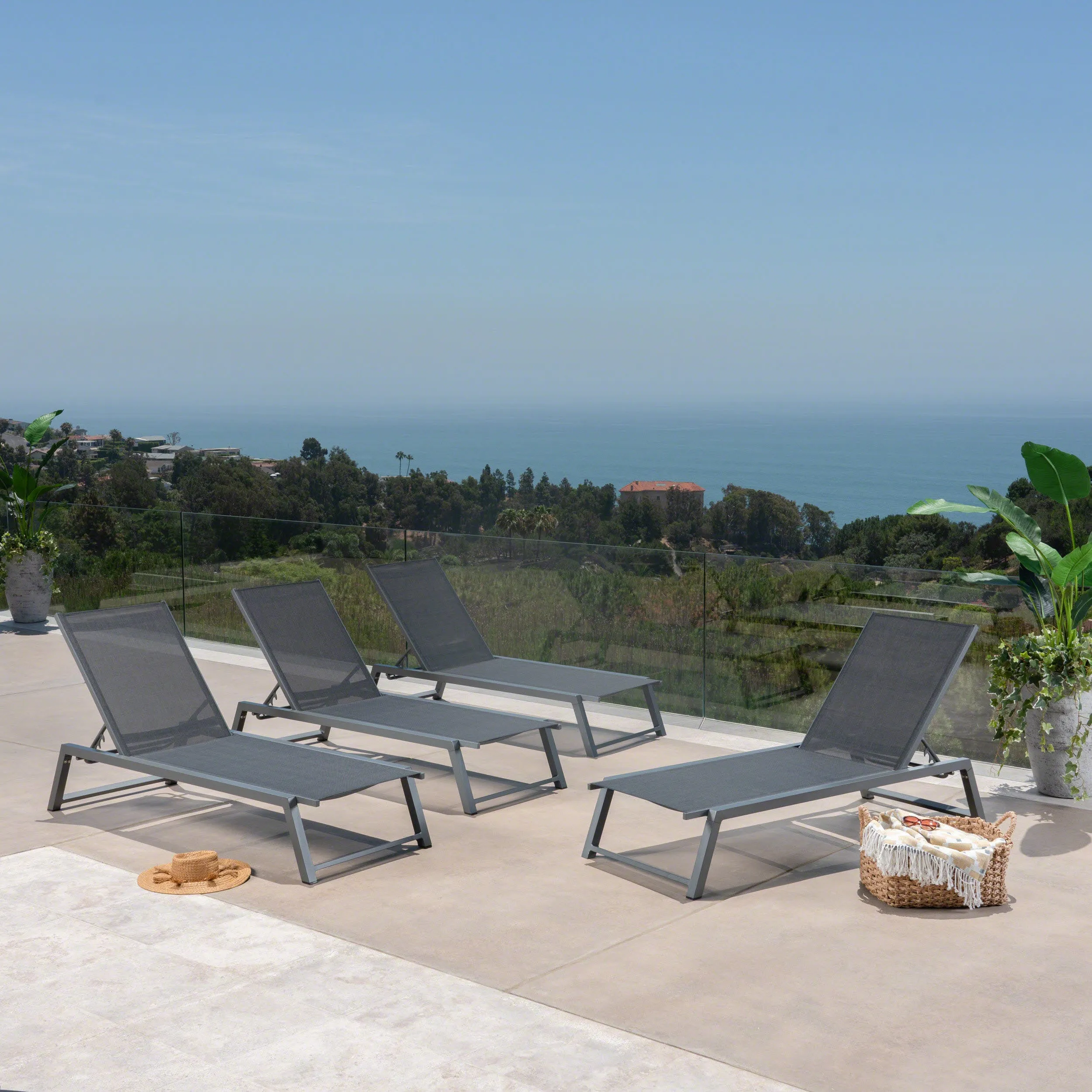 Outdoor Chaise Lounge with Finished Aluminum Frame - NH163303