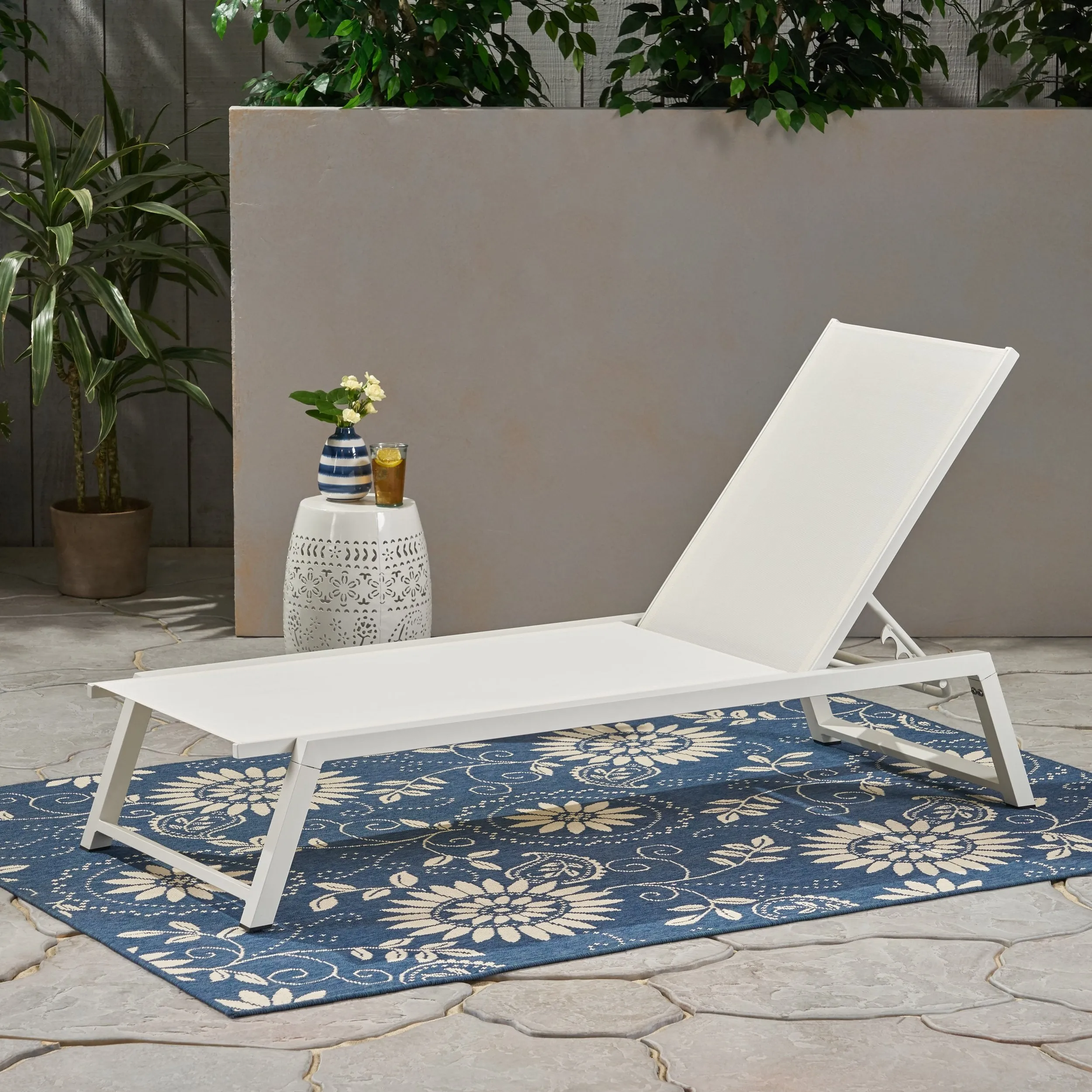 Outdoor Chaise Lounge with Finished Aluminum Frame - NH163303 patio chairs, outdoor seating