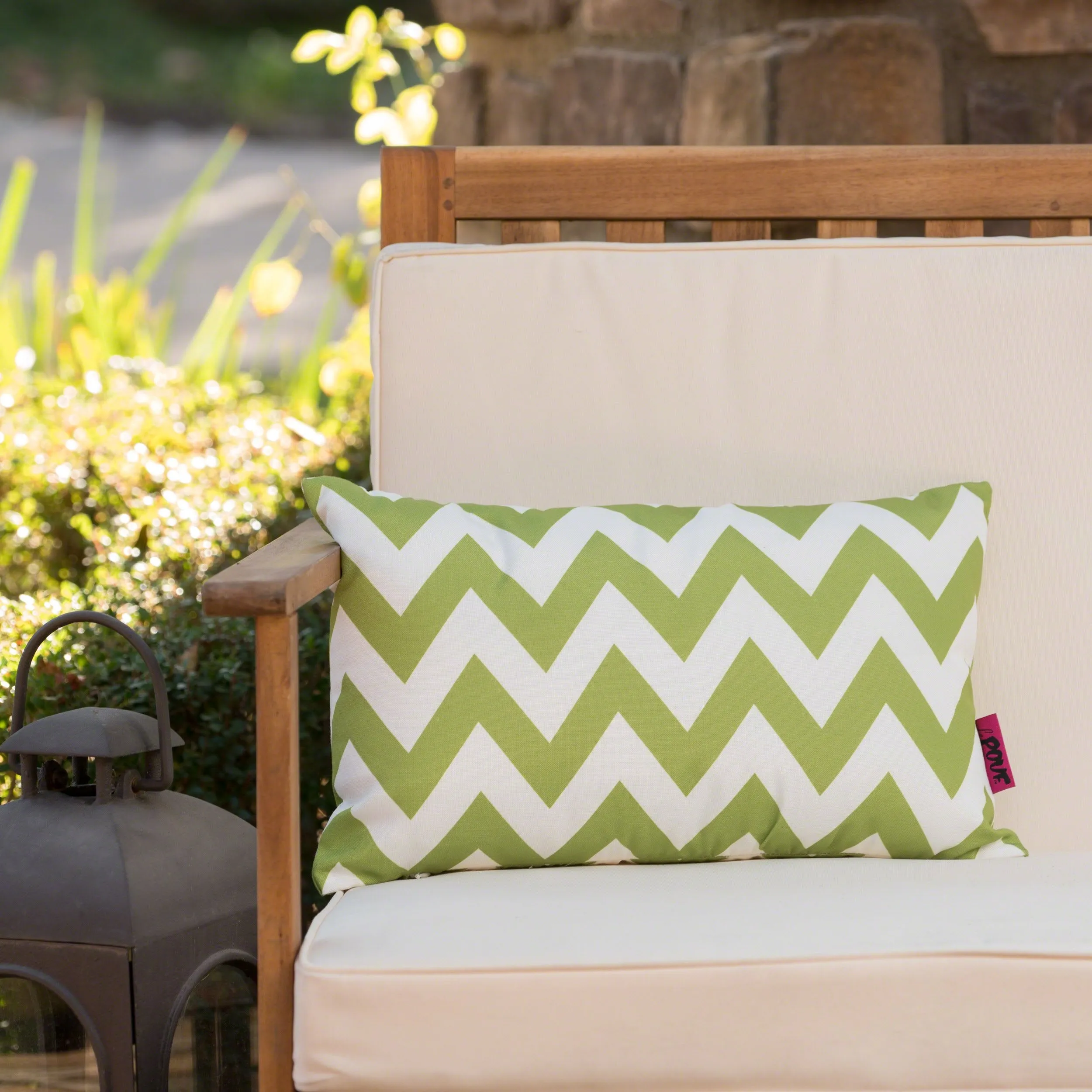 Outdoor Chevron Design Water Resistant Rectangular Throw Pillow - NH500303 patio chairs, outdoor seating