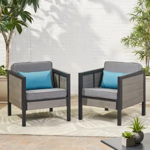 Outdoor Club Chair with Cushions (Set of 2) - NH474113 patio chairs, outdoor seating