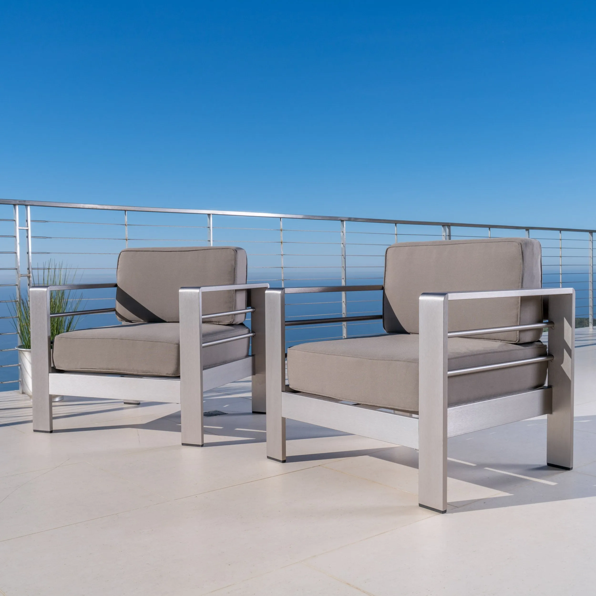 Outdoor Club Chairs w/ Water Resistant Cushions - NH716003 patio chairs, outdoor seating