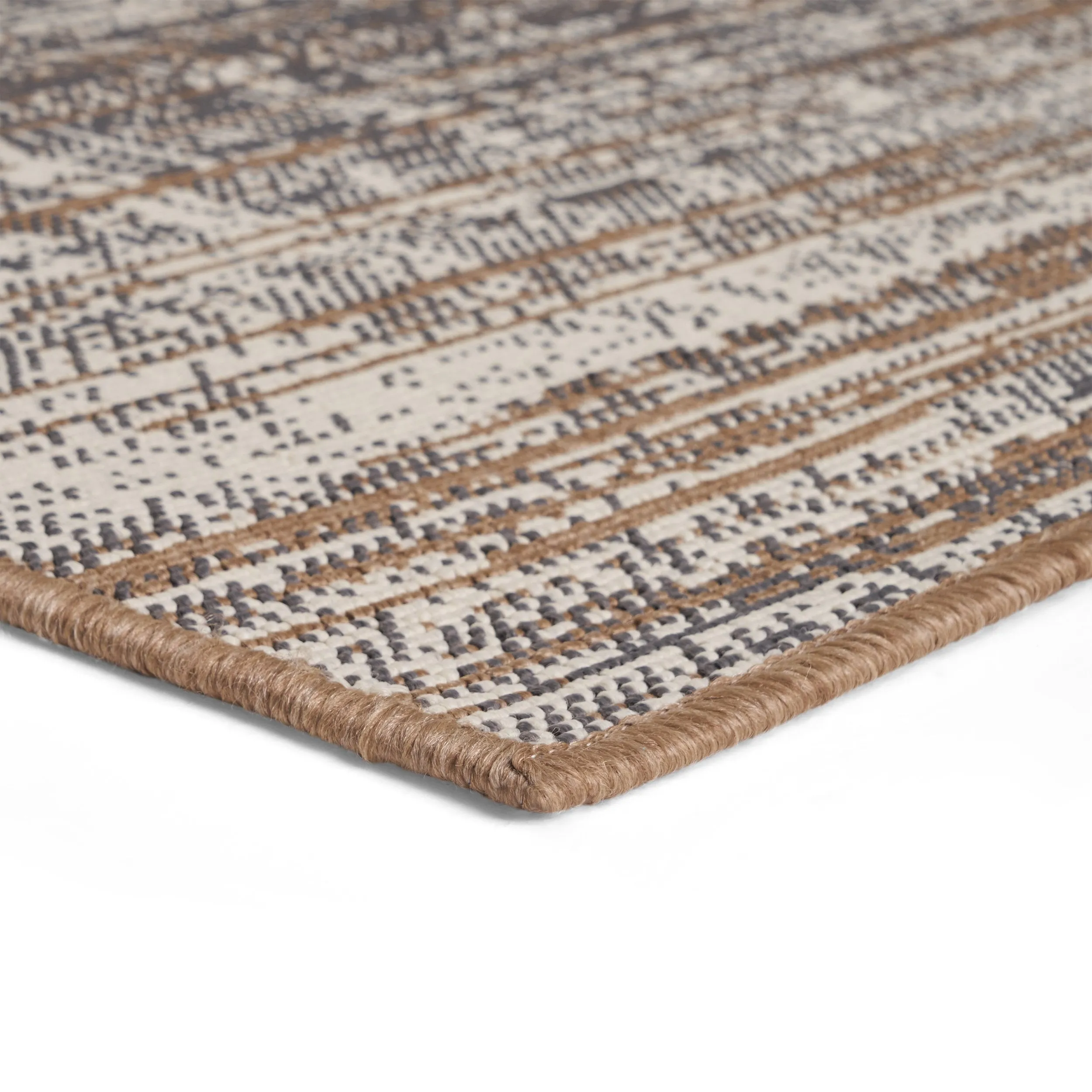 Outdoor Contemporary Area Rug, Gray and Beige - NH945803