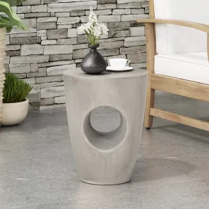 Outdoor Contemporary Lightweight Concrete Accent Side Table - NH767213 patio chairs, outdoor seating