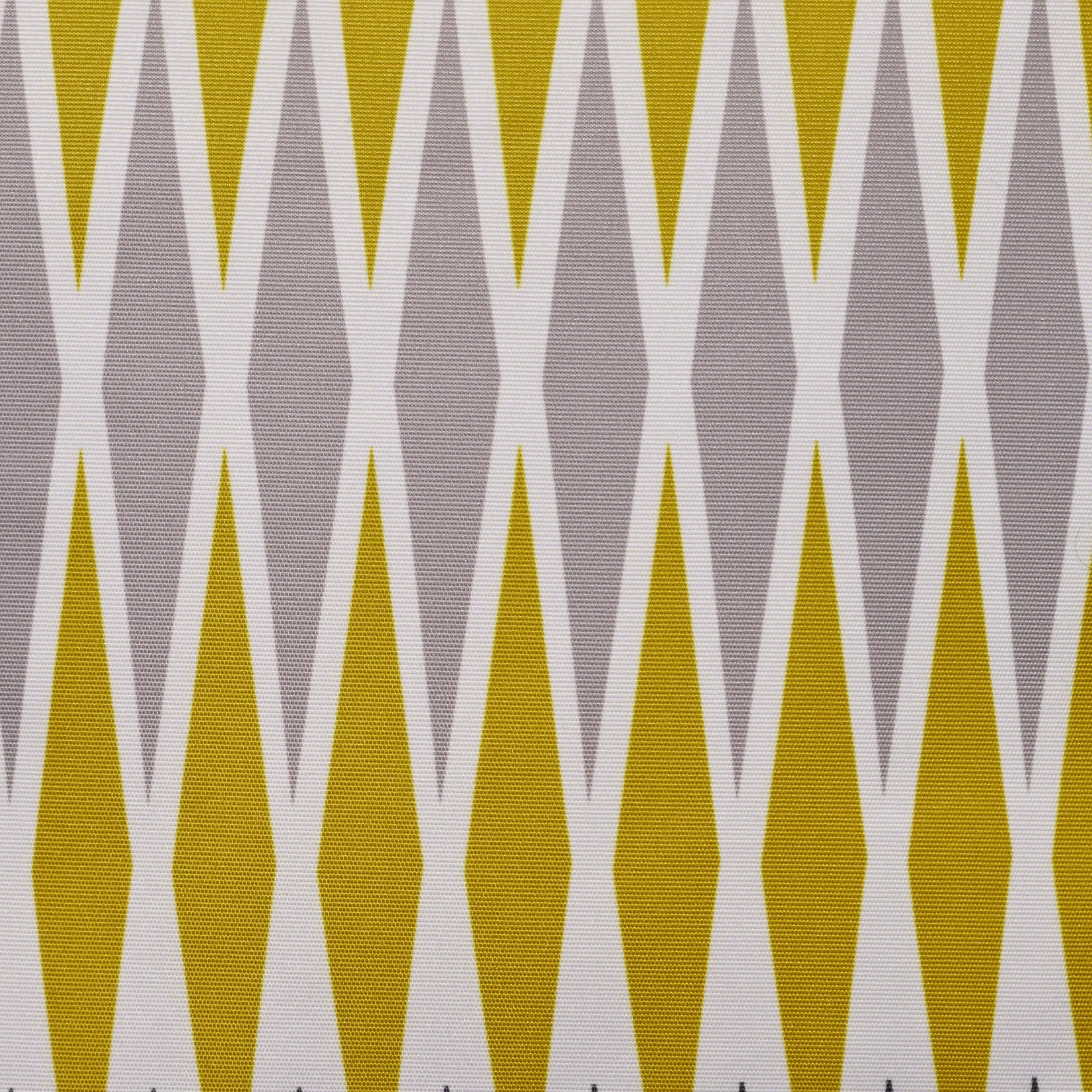 Outdoor Cushion, 17.75" Square, Geometric Pattern, Cream, Yellow, Dark Gray, Light Gray - NH941703