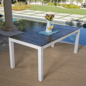 Outdoor Dark Brown Finished Acacia Wood Dining Table - NH642203 patio chairs, outdoor seating