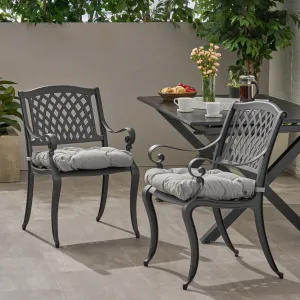 Outdoor Dining Chair with Cushion (Set of 2) - NH501013 patio chairs, outdoor seating