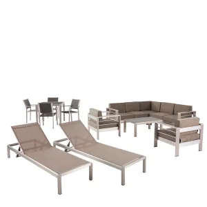 Outdoor Estate Collection Patio Set with Wicker Top Dining Table - NH920703 patio chairs, outdoor seating