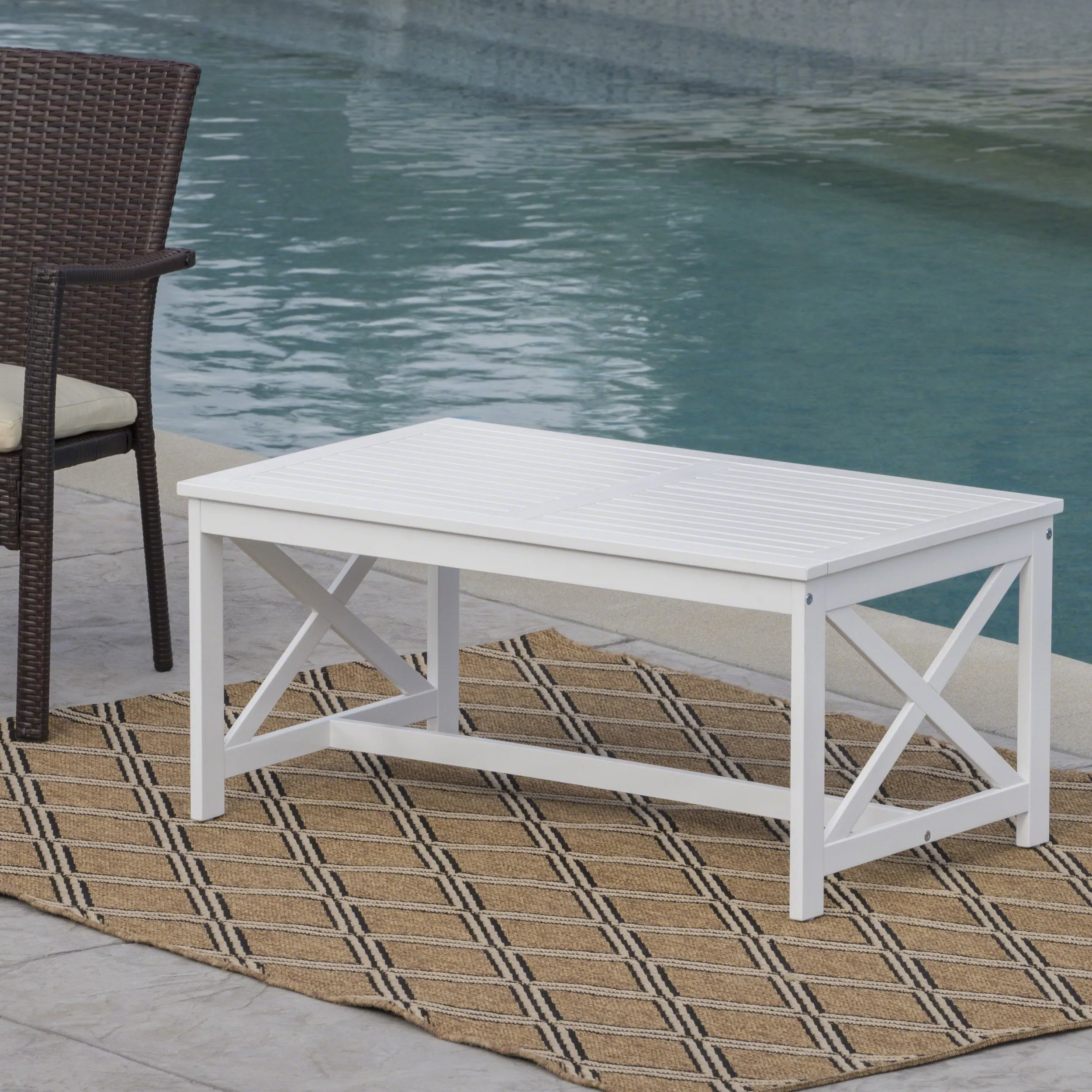 Outdoor Finished Acacia Wood Coffee Table - NH117203 patio chairs, outdoor seating