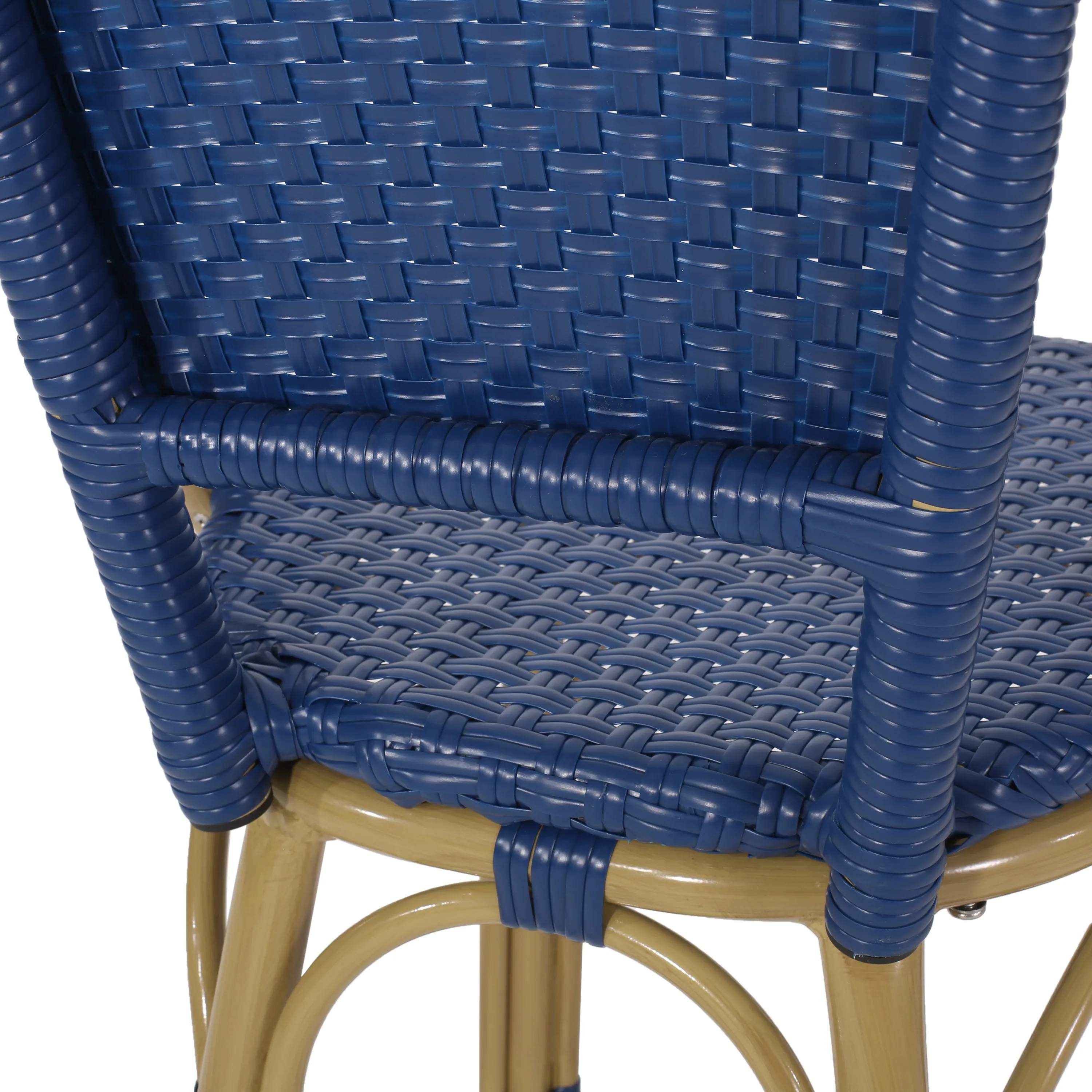 Outdoor French Wicker and Aluminum 29.5 Inch Barstools