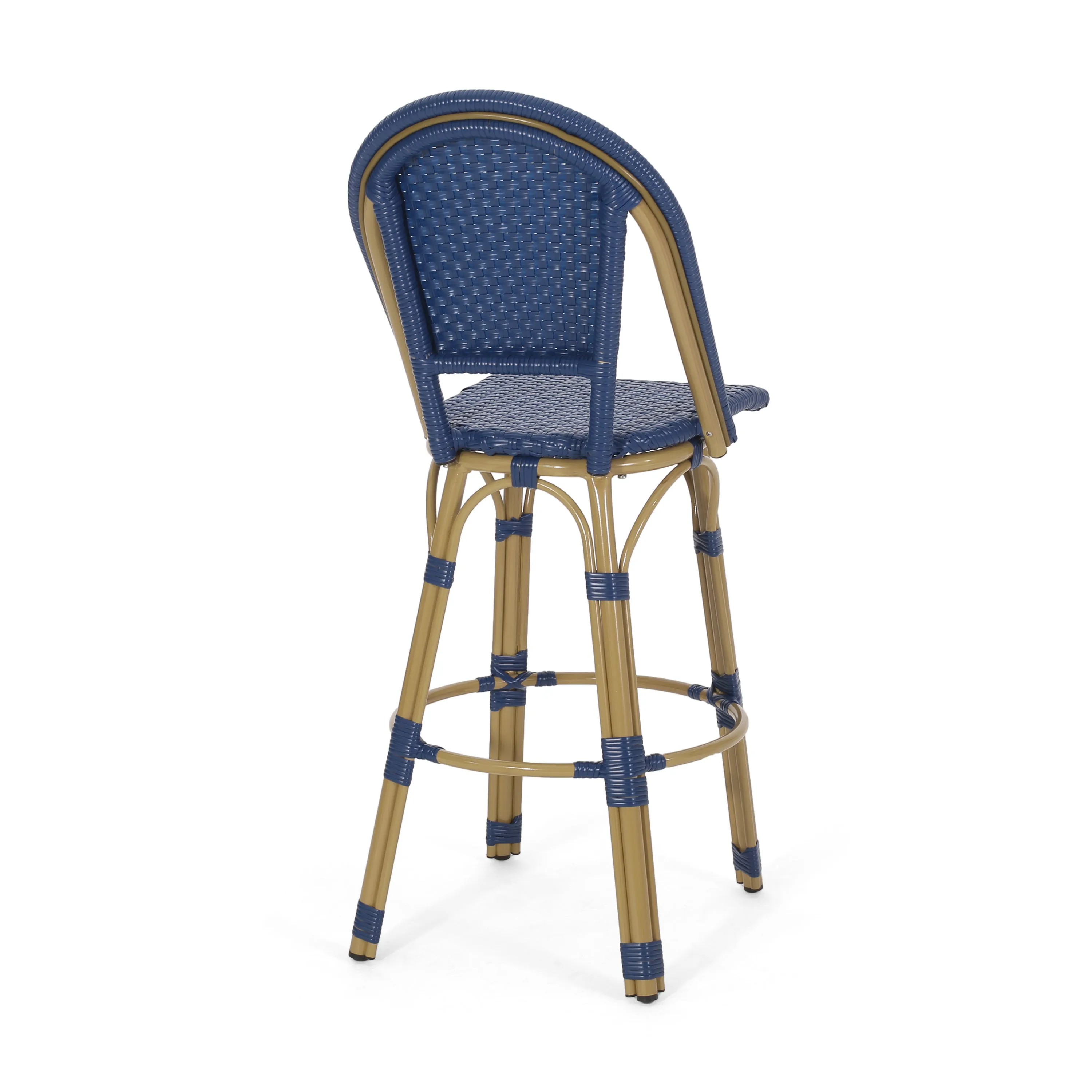 Outdoor French Wicker and Aluminum 29.5 Inch Barstools