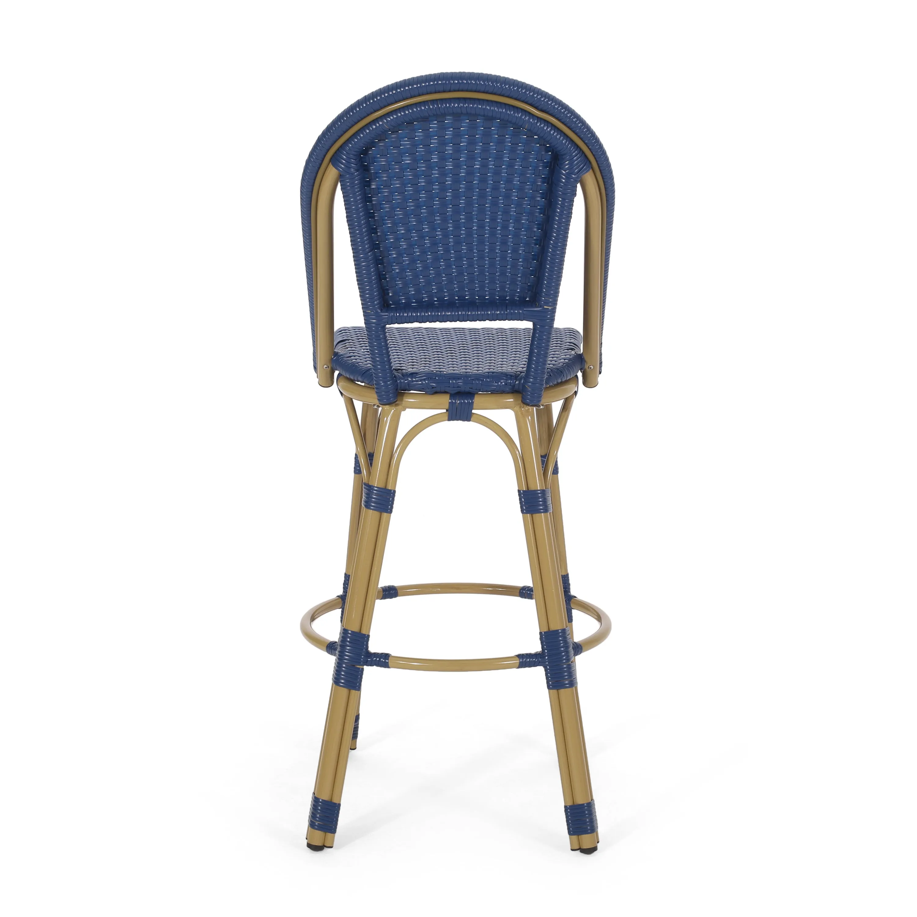 Outdoor French Wicker and Aluminum 29.5 Inch Barstools