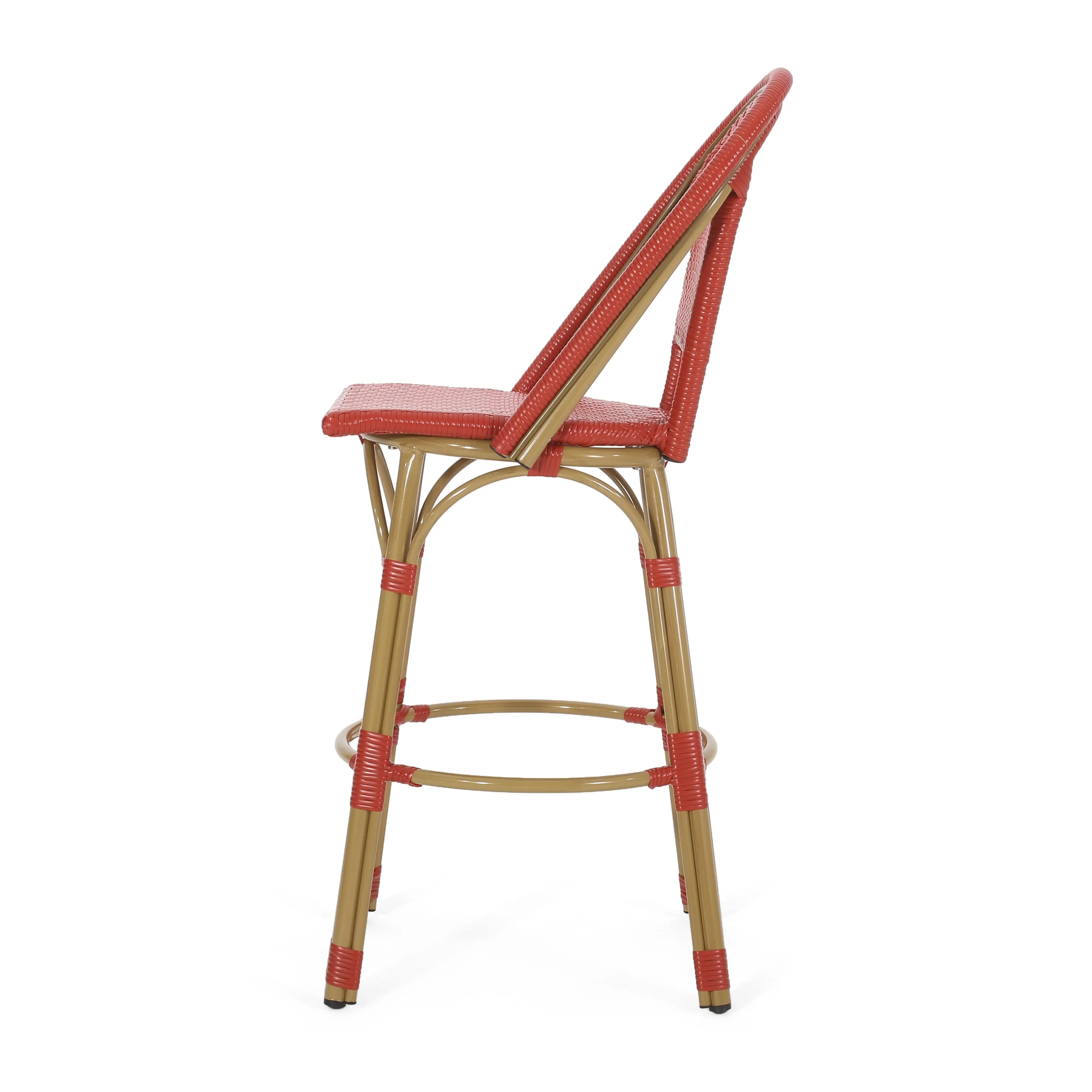 Outdoor French Wicker and Aluminum 29.5 Inch Barstools