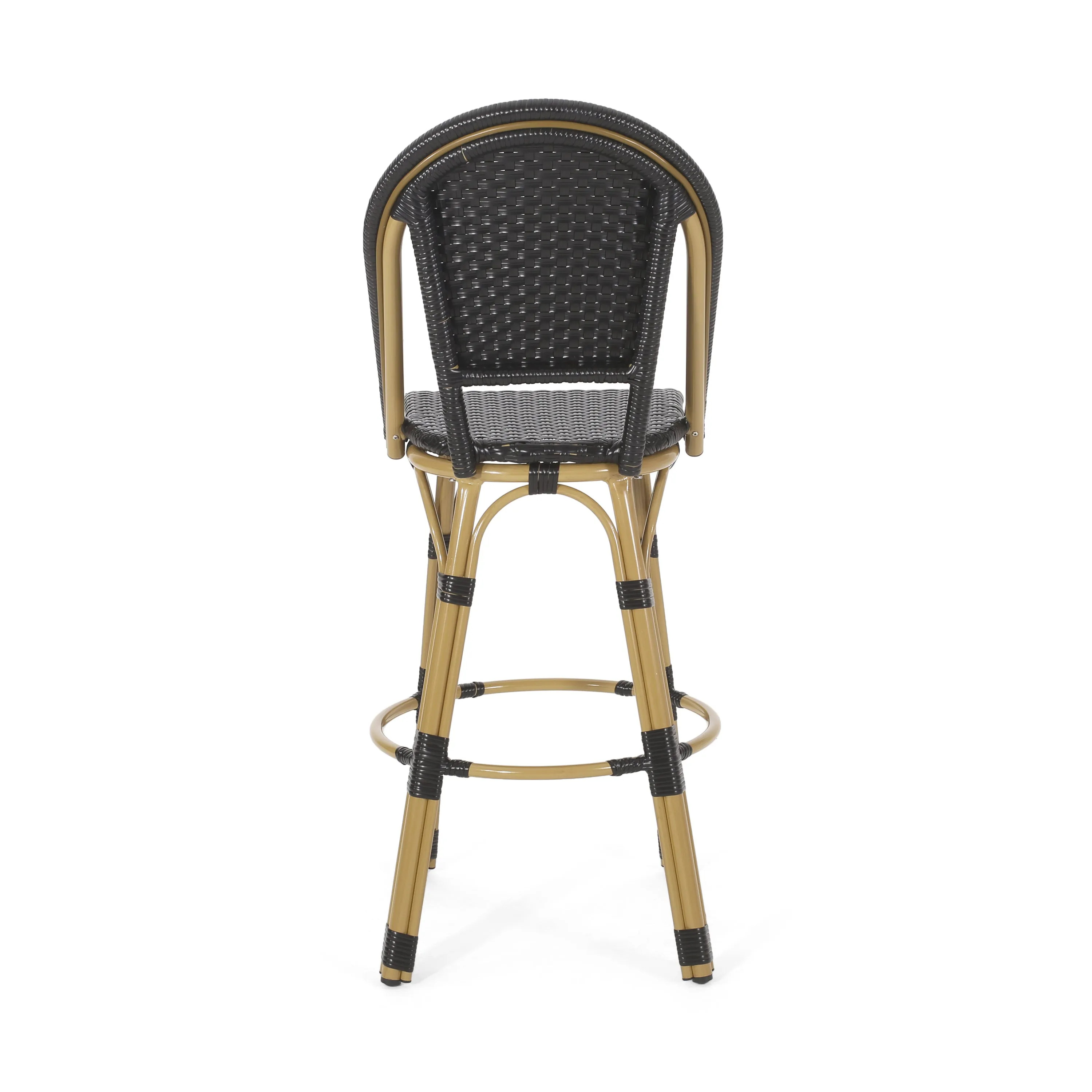 Outdoor French Wicker and Aluminum 29.5 Inch Barstools