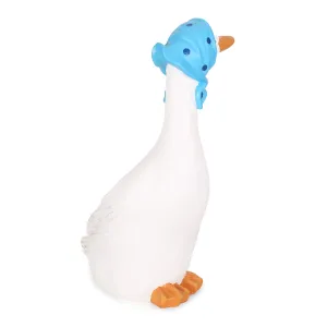 Outdoor Goose Garden Statue, White and Blue - NH979413 patio chairs, outdoor seating