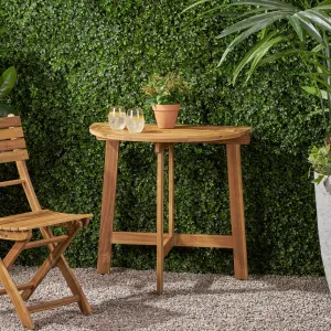 Outdoor Half-Round Acacia Wood Bistro Table - NH618903 patio chairs, outdoor seating