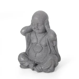 Outdoor Hear No Evil Monk Garden Statue, Stone Gray - NH363413 patio chairs, outdoor seating
