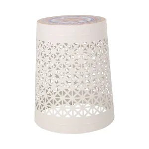 Outdoor Lace Cut Side Table with Tile Top - NH660313 patio chairs, outdoor seating