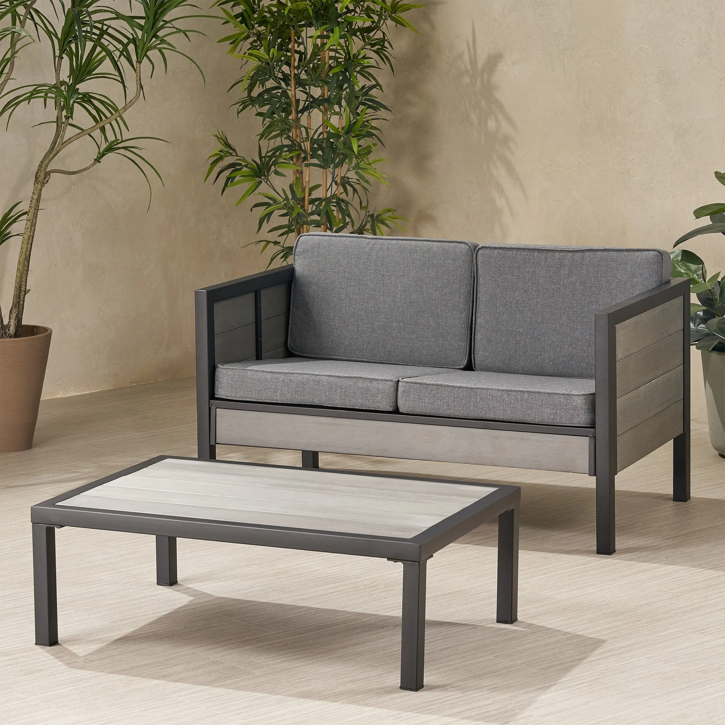 Outdoor Loveseat Set with Coffee Table - NH161113 patio chairs, outdoor seating