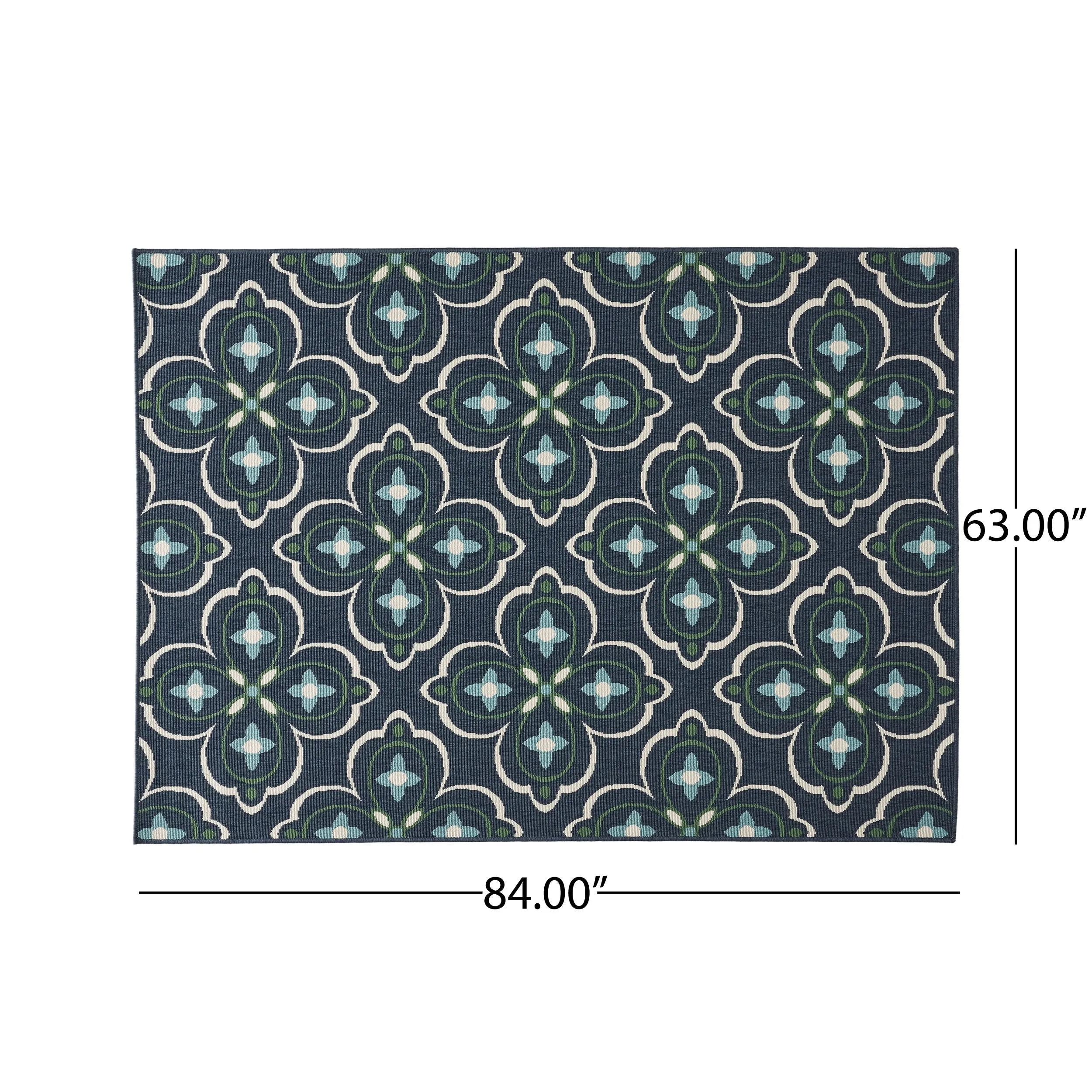 Outdoor Medallion Area Rug, Blue and Green - NH365803